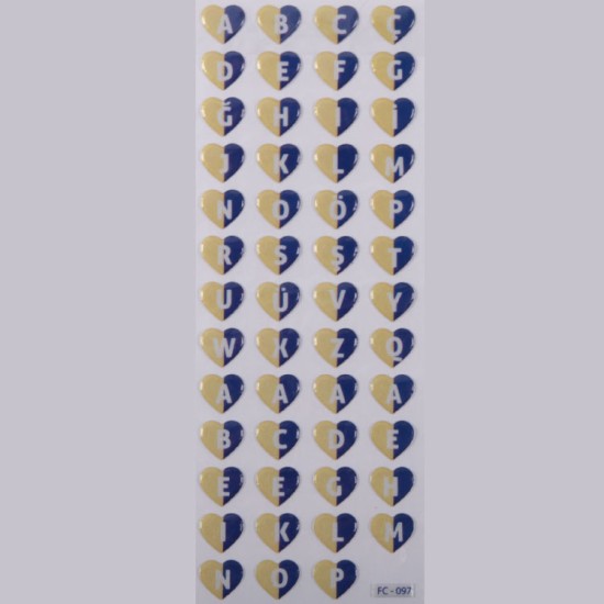 Blau Gelb Herz Buchstaben ( Fenerbahçe )Sticker Aufkleber - FC097 - Mytortenland